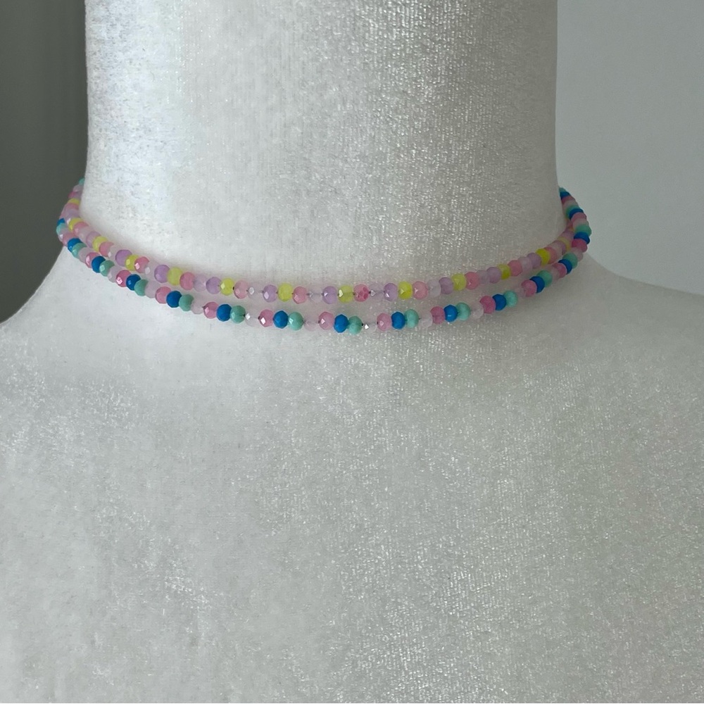 Urban Outfitters Pastel Beaded Layer Necklace Set